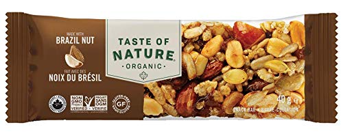 Taste of Nature Organic Peanut Snack Bar - Healthy, Gluten Free, Non GMO, Vegan Snack Bars with Mixed Nuts, Fruits and Seeds - 16-Count Snack Pack