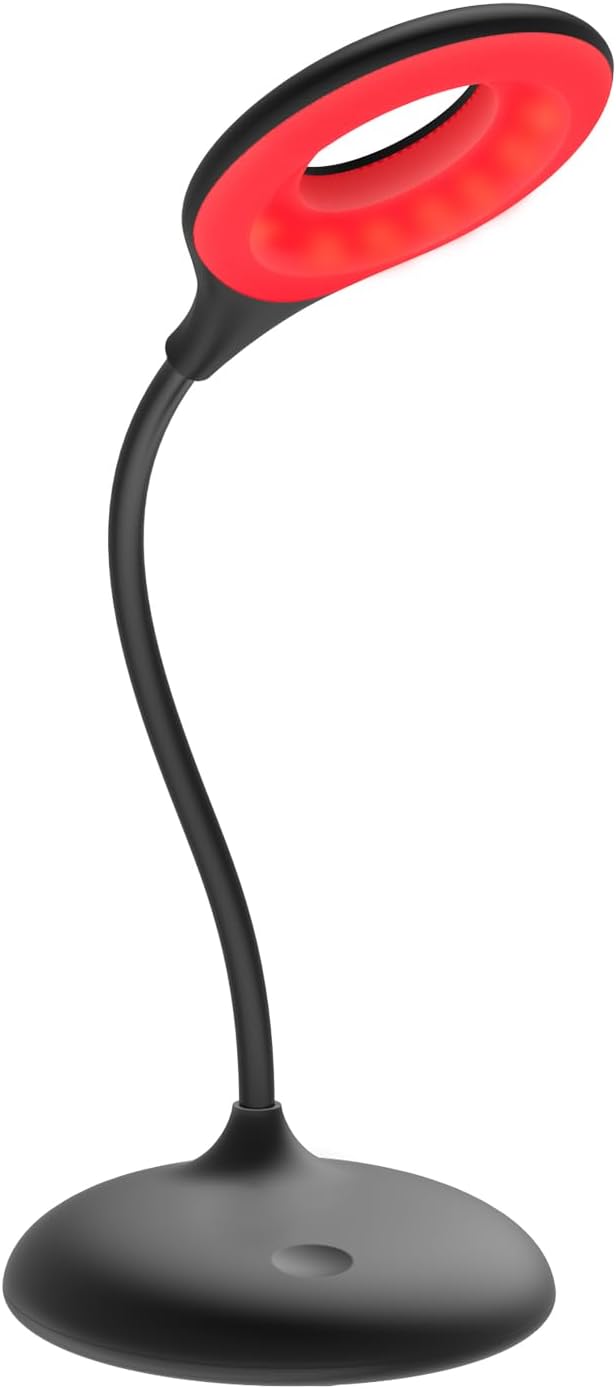 Red Light - No Blue Light Lamp - Modern LED Rechargeable Table Lamp - Rechargable Desk Lamp - Table Lamp for Whole House - Bedside Touch Lamp - No Flicker LED (630nm Red), Black