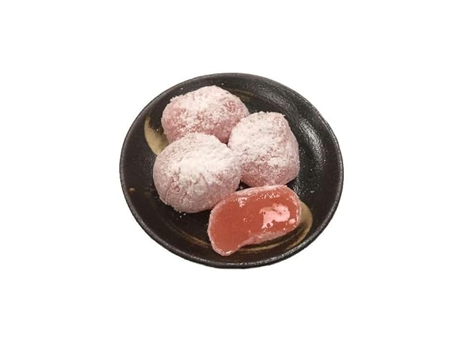 Mochi White Peach Traditional Japanese Rice Cakes, 130g, Soft Chewy Wagashi Sweets Estala