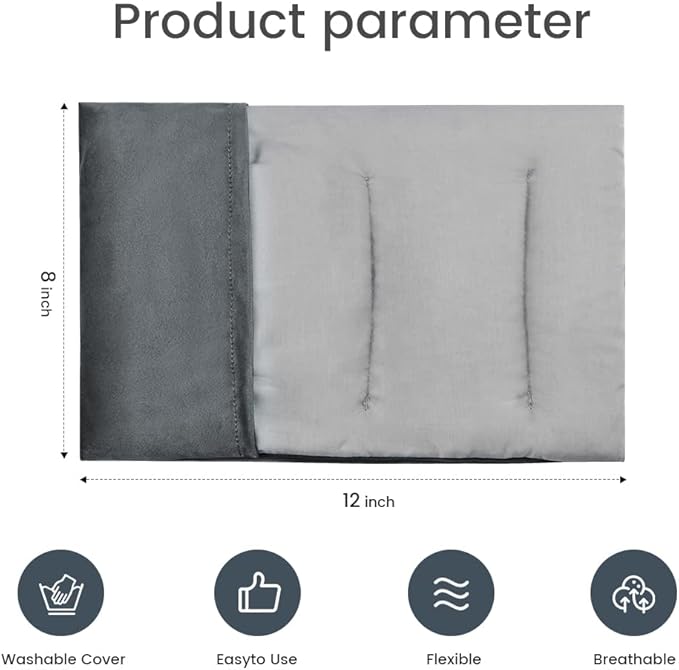 Heating Pad Microwavable with Washable Cover, 8 x 12 Multipurpose Microwave Heating Pad for Neck and Shoulders, Moist Heat Bean Bag Warm Compress for Knee, Muscles, Joints, Wrist, Abdomen (Dark Gray)