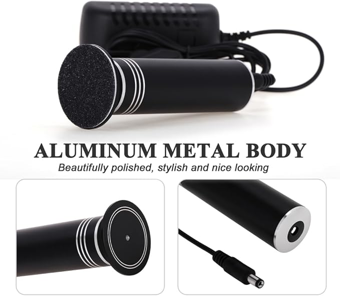 Upgraded Electric Callus Remover for Feet (Adjustable Speed) Professional Electric Foot File Foot Sander Foot Grinder for Dead Skin Pedicure Tools with 60 Replaceable Sandpaper, Black