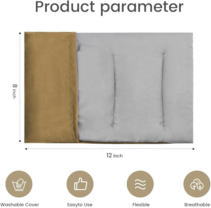 Heating Pad Microwavable with Washable Cover, 8 x 12 Multipurpose Microwave Heating Pad for Neck and Shoulders, Moist Heat Bean Bag Warm Compress for Knee, Muscles, Joints, Wrist, Abdomen (Khaki)