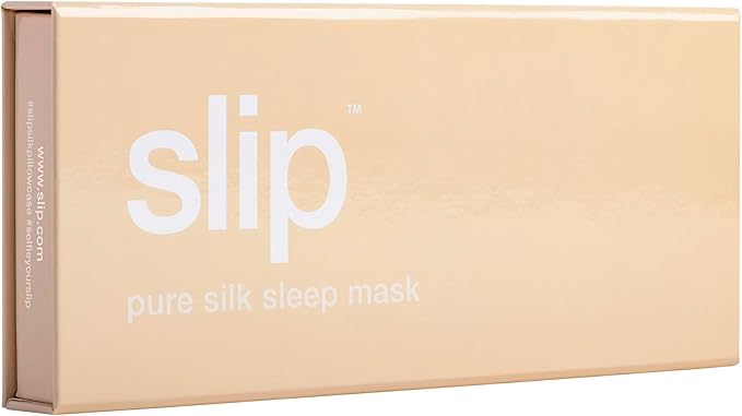 slip Pure Silk Sleep Mask - Caramel | 100% Mulberry Silk, Ultra Soft & Comfortable | Blocks Light for Restful Sleep, Adjustable Strap for Perfect Fit | Gentle on Skin & Hair, Ideal for Travel & Home