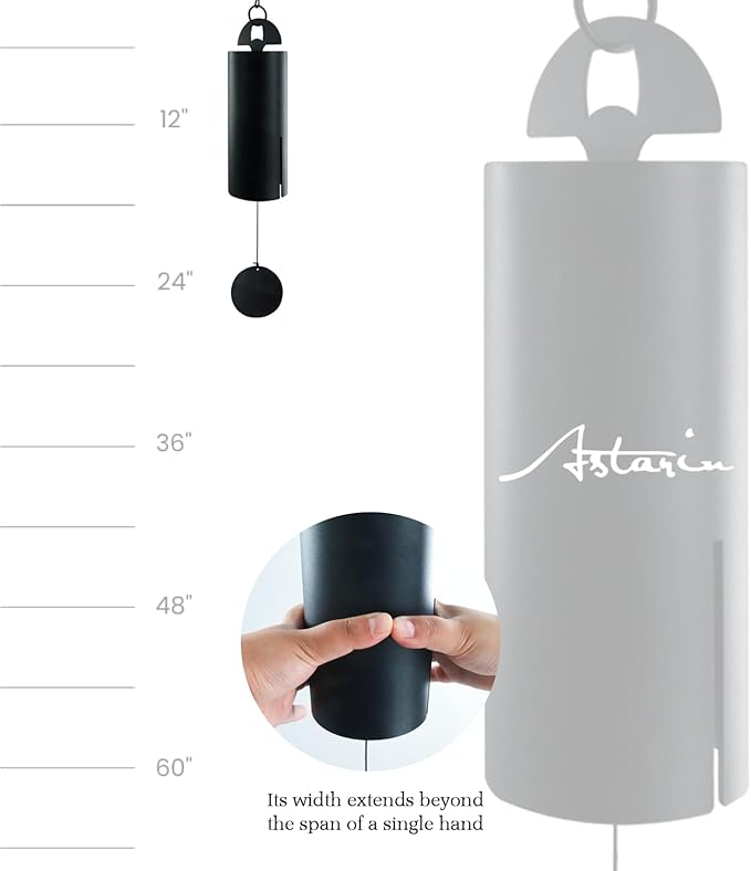 ASTARIN Wind Chimes for Outside Deep Tone Heroic Windbell Deep Resonance Serenity Bell Outdoor Decor for Patio,Yard,Porch,Garden(Matte Black)