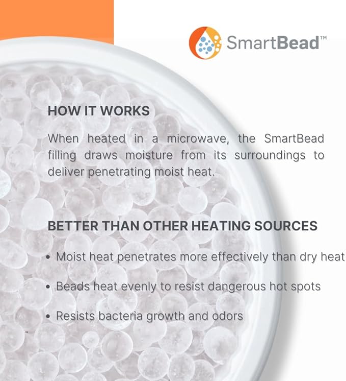 NatraCure Microwave Heating Pad for Neck, Shoulders and Back - Heated Wrap & Microwavable Warmer Moist Heating Pad with SmartBead Technology - Physical Therapy FSA, HSA, Spa Gifts - 1PK