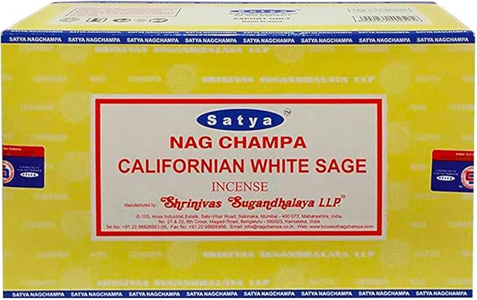 California White Sage Incense Sticks and Incense Stick Holder Bundle Insence Insense Satya