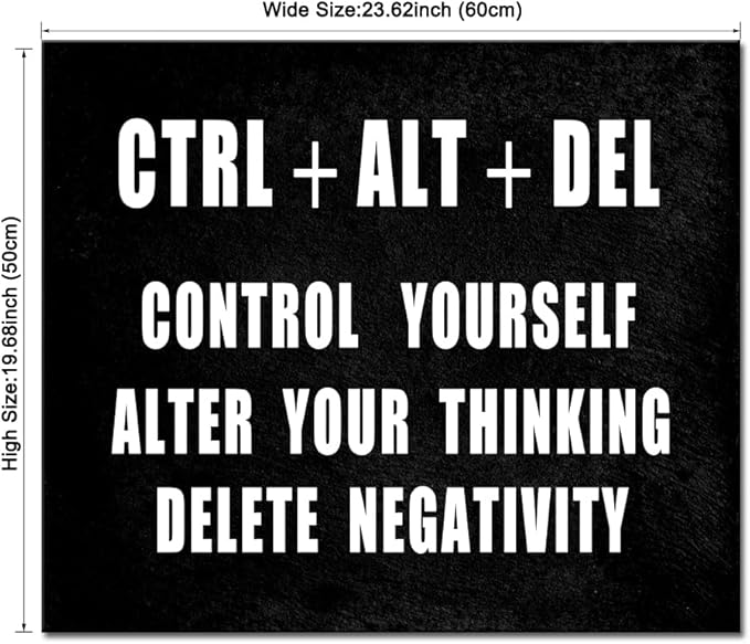 Pyradecor Motivational CTRL+ALT+DEL Classroom Positive Quotes Inspirational Poster Canvas Prints Wall Art for Office Living Room Home Decorations