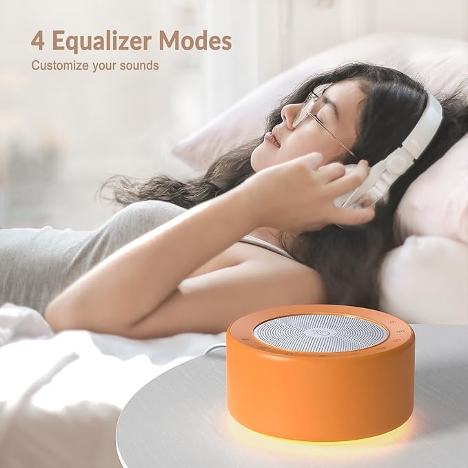 Nursery Lamp with Sound Machine, Mood Lighting, 7 Colors Night Light, 30 Soothing Sounds, White Noises for Baby, Adults. Timer, Plug in, Memory Function, Touch Control