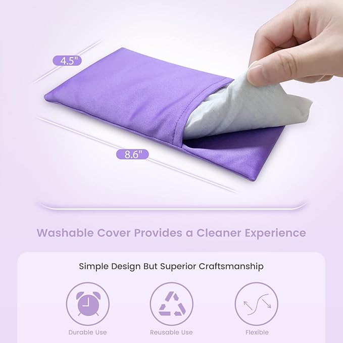 SuzziPad Lavender Eye Pillows for Relaxation with Aromatherapy, Weighted Mask for Sleeping, Hot & Cold Therapy Compress for Dry Eyes, Yoga Meditation Pillow, Purple, 4 Packs