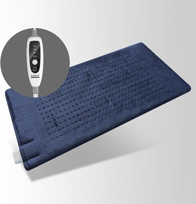 Heating Pad for Neck and Shoulders and Back, Shoulder Heating Pad for Pain Relief with Dry&Moist Heat Therapy, Auto-Off, 9ft Extra Long Wire,Gifts for Mom Women,Dark Blue, 17"*33" (Dark Blue)