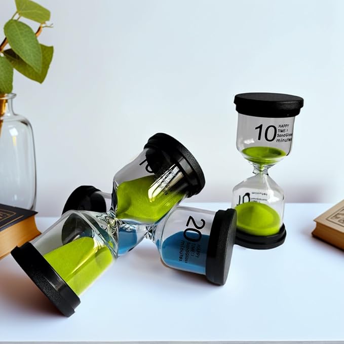 Elegant Green Round SandTimer-10 Minute Sand Timer for Kids and Adults, Hourglass Sand Timer.(Green Round)