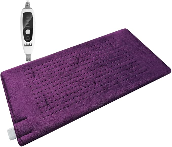 Heating Pad for Neck and Shoulders and Back,Weighted Shoulder Heating Pad for Pain Relief with Dry&Moist Heat Therapy, Auto-Off, 9ft Extra Long Wire,Gifts for Mom Women,Dark Blue, 17"*33" Purple