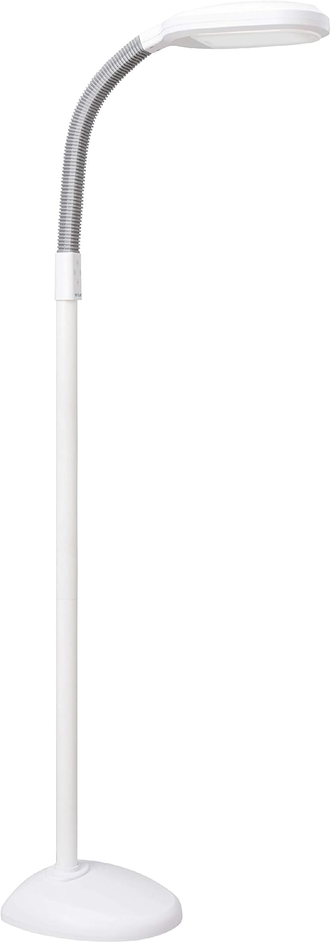 Verilux SmartLight Full Spectrum LED Modern Floor Lamp with Adjustable Brightness, Flexible Gooseneck and Easy Controls - Reduces Eye Strain and Fatigue - Ideal for Reading, Artists, Craft (White)