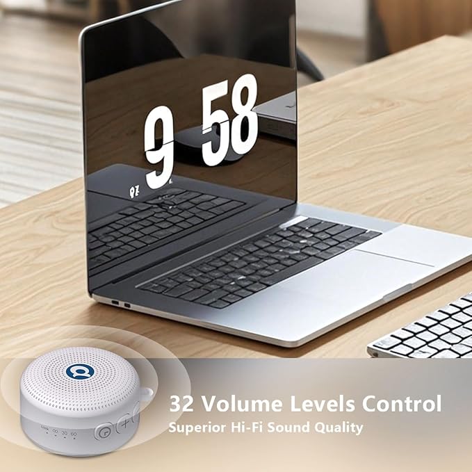 Double Brown Noise Sound Machines with 30 Soothing Sounds Mini White Noise Machine Baby 32 Volume Level Sleep Machine for 3D Surround Sound Rechargeable Noise Machine for Kid Adult Home Travel