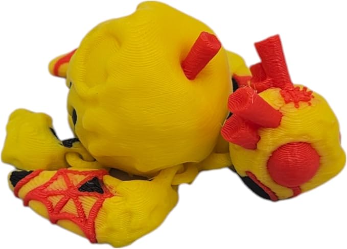 Articulating Turtle Fidget Animal Figurines – Unique 3D Printed Collectibles, Poseable Desk Animals For Adults, Stress Relief and Display Gift (YELLOW POISON TURTLE)