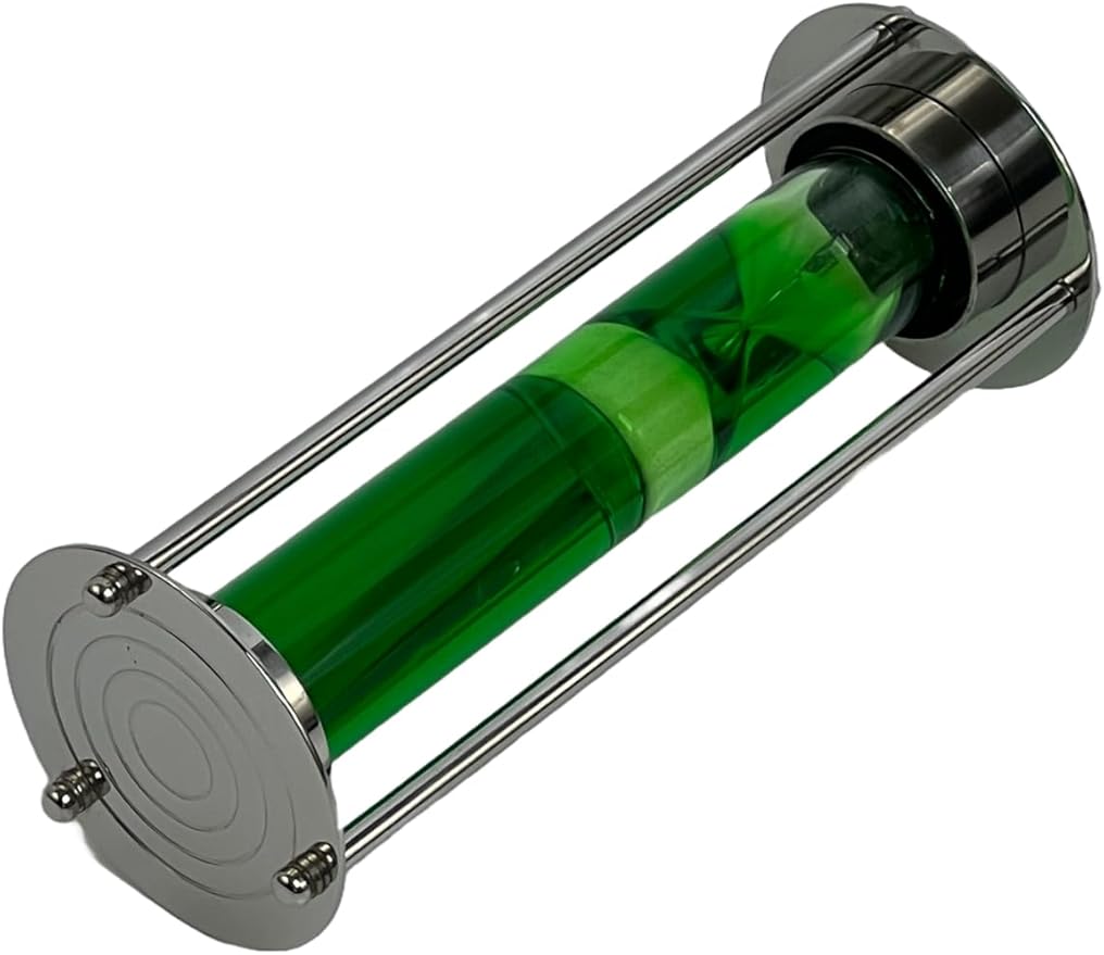 5 Minute Brass Sand Timer with Nickel Finish – Vintage Hourglass for Desk, Home, Office, Meditation & Décor | Antique Sand Clock (21 cm)