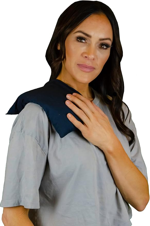 Nature's Approach Basic Herb Pack Rice Heating Pad Microwavable Reusable Heat Pack with Herbal Aromatherapy Fill, Freezer and Microwave Safe for Hot and Cold Therapy, Nighttime Blue