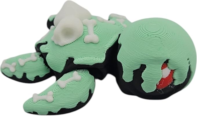 Articulating Turtle Fidget Animal Figurines – Unique 3D Printed Collectibles, Poseable Desk Animals For Adults, Stress Relief and Display Gift (POISON TURTLE)