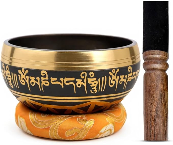 Tibetan Singing Bowl Set Brass - Master Healing Grade - Authentic Handcrafted Sound Bowl by Himalayan Bazaar