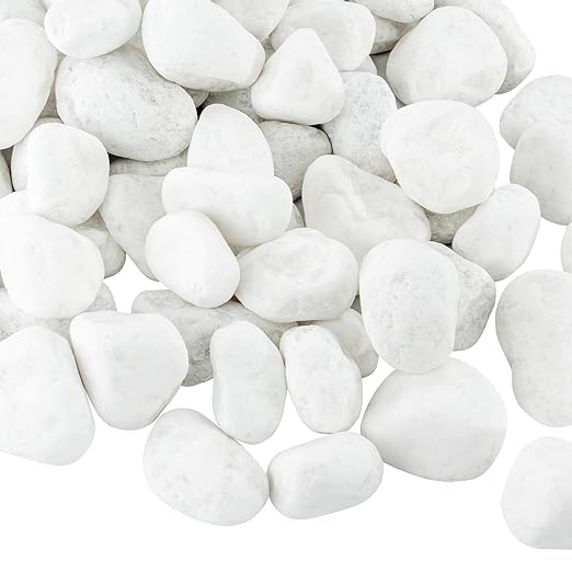 White Rocks for Landscaping, 40 lbs Large River Rocks for Garden, 2-3 Inch Pebbles for Indoor Plants, Decorative White Stones Ideal for Fish Tank, Vases, Crafting, Home Decor
