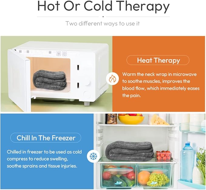 Microwavable Heated Neck Wrap Warmer and Shoulder Weighted Heating Pad Microwave for Hot and Cold Compress