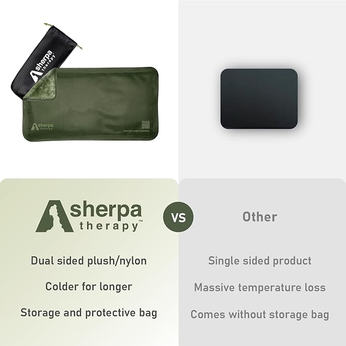 Small Flexible Gel Ice Packs for Injuries Reusable - Soft Hot and Cold Packs for Injuries for Ankle, Hand, Wrist, Head Pain Relief - 5" x 10" - 2PK - Green