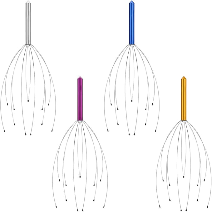 4 Pack Scalp Massagers, Handheld Head Massage Tingler, Scratcher for Deep Relaxation, Hair Stimulation and Stress Relief Christmas Gift