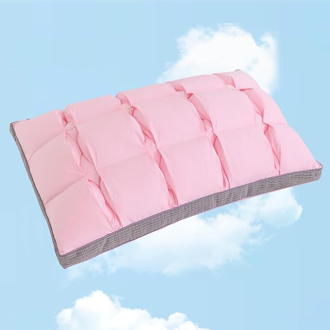 YOUR MOON Soft Pillow Queen for Sleeping, Super Soft Support Down Alternative Pillow, 100% Cotton Shell Luxury Comfy Fluffy Bed Pillows for Sleep(Pink)