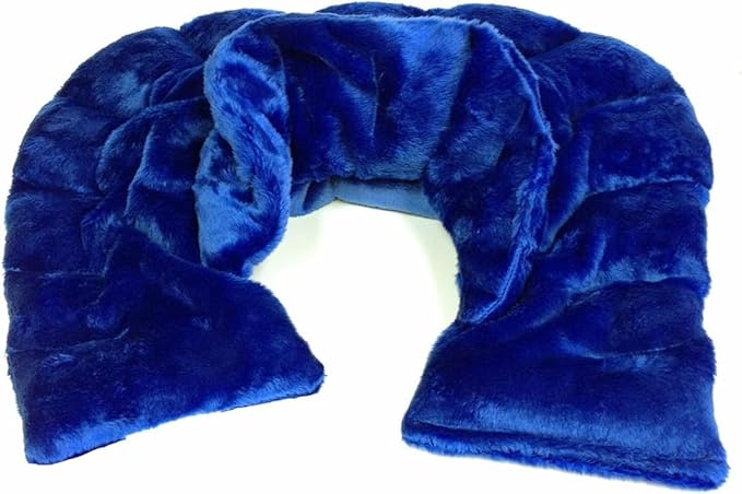 Mars Wellness Heated microwavable Neck and Shoulder Wrap - Herbal Hot/Cold Deep Penetrating Weighted Herbal Aromatherapy Shoulder and Neck Therapy Wrap - Made in The USA (Slate Blue) - 2 Pack