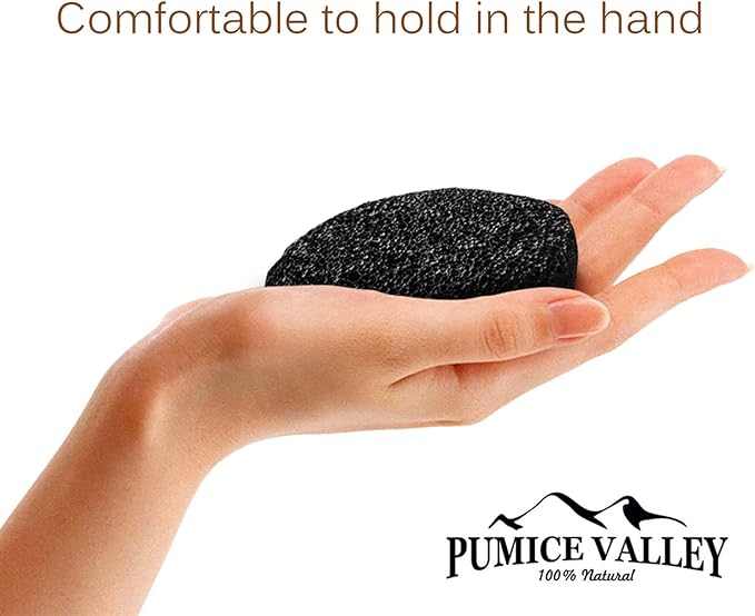 Pumice Stones for Feet - Natural Earth Lava Black Pack of 2 - Callus/Corn Remover for Feet Heels and Palm - Pedicure Exfoliation Tool - Dry Dead Skin Scrubber - Health Foot Care