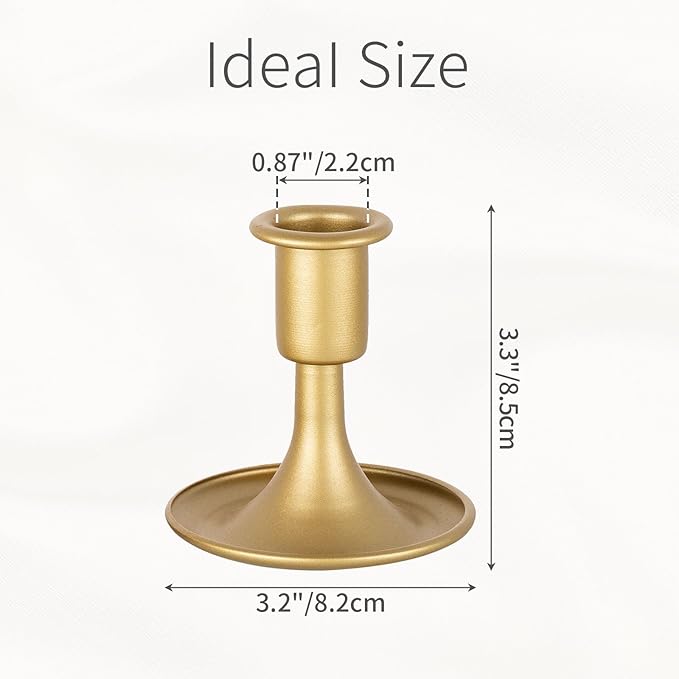 Gold Candle Holders Candlestick Holders: Set of 24 Candle Taper Holders Metal Candle Holders for Candlesticks for Wedding Centerpiece Party Chrismas Mantel Home Decor