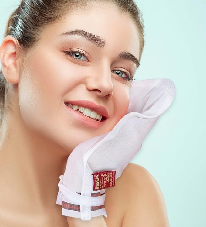Turkish Bath Hamam Hammam Spa Exfoliator Peeling Glove Kese Mitt Exfoliating Gloves for face, body, arms, legs,feet (Grade 1 for Face (Finest Texture))
