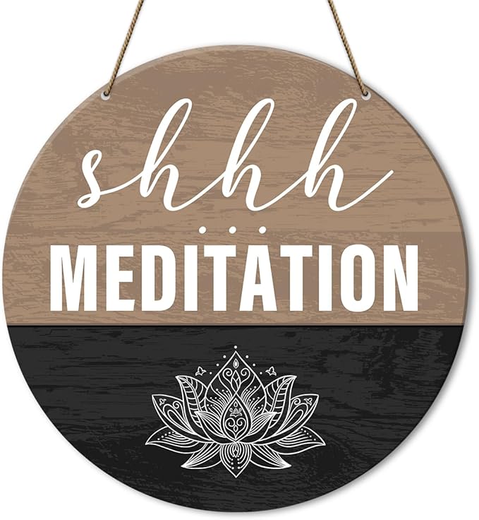 Meditation Room Decor Sign, Yoga Studio Wall Decoration Home Gym Spiritual Room Zen Den Hanging Decor Sign, Please Do Not Disturb Sign, Gifts for Yoga Instructor Lover