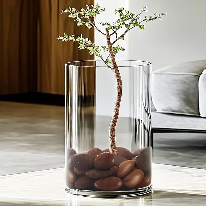 Rocks for Plant 2lbs, Red River Rocks 1-2 Inch Natural Pebbles for Indoor Plants, High Polished Decorative Stones Vase Filler Fish Tank Aquariums Landscaping Garden