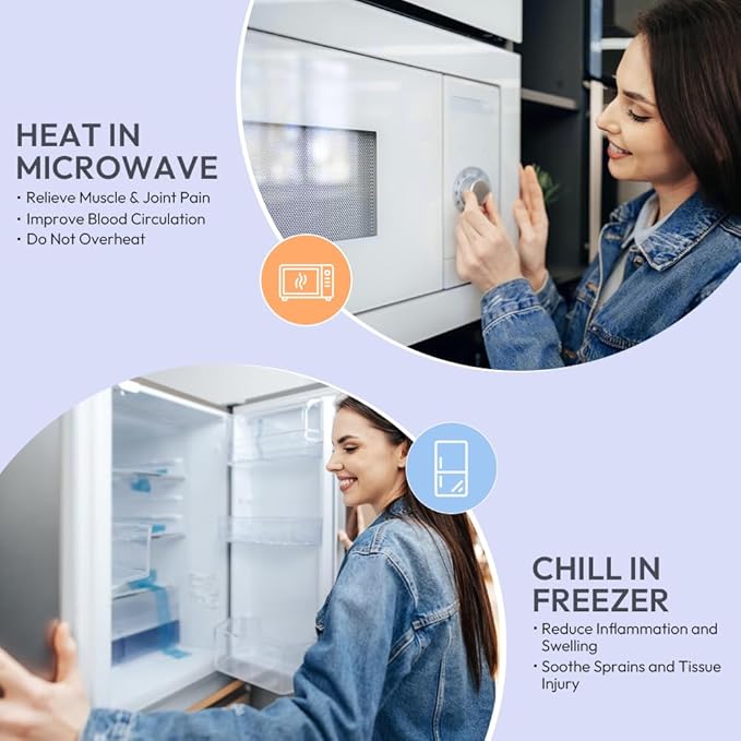 Microwavable Heat Pad for Neck and Shoulders, Weighted Microwave Moist Heating Wrap for Pain Relief Sore Muscle Stress Tension, Heated Wrap with Aromatherapy, Hot & Cold Compress, Grey