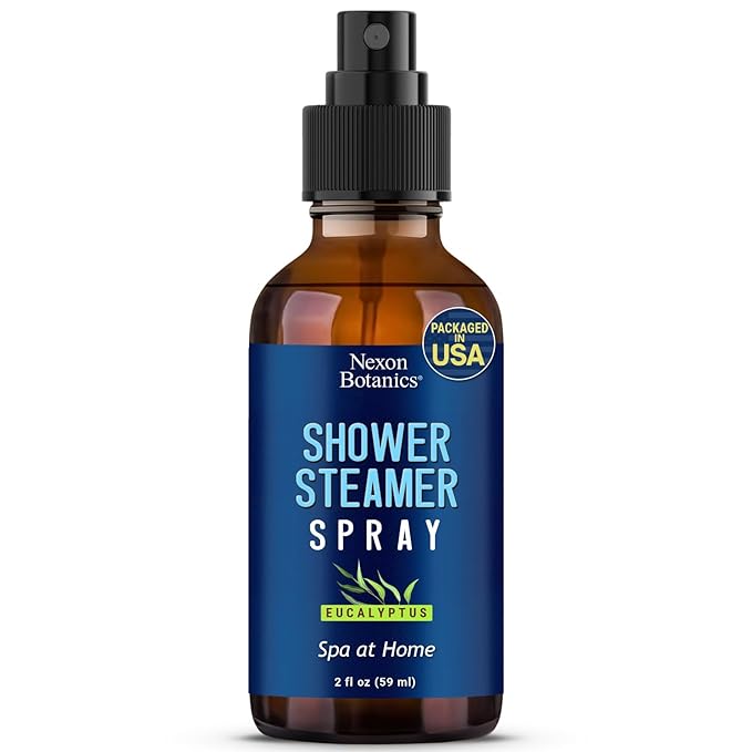 Eucalyptus Shower Steamer Spray 2 fl oz – Aromatherapy Shower Mist with Essential Oils – Eucalyptus Steam Spray for Sauna, Spa, Bathroom & Room – Nexon Botanics