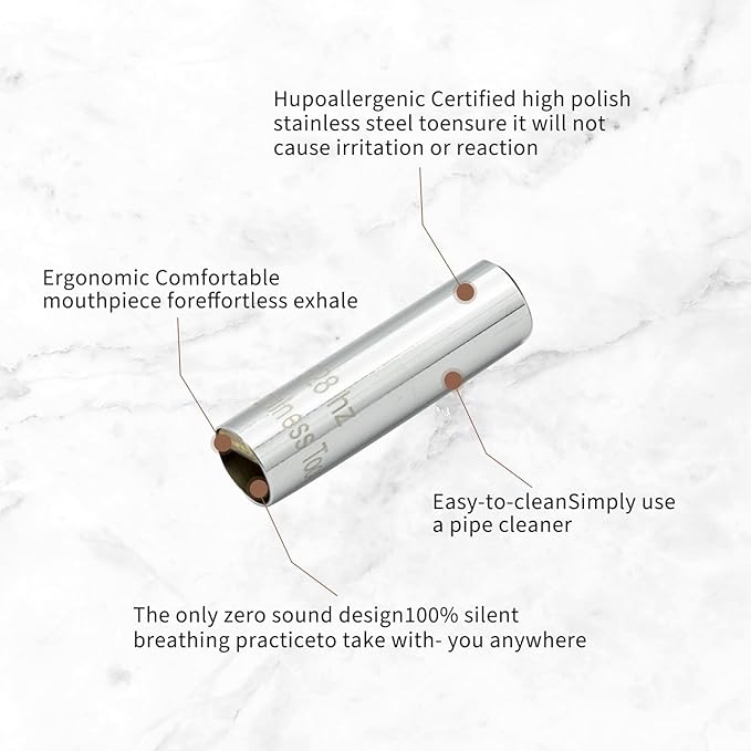 528 Hz Meditation Necklace Quit Smoking Necklace Breathing Frequency Sound Healing Device by Adjusting The Breathing for Anxiety & Stress Relief Mindfulness (Black)