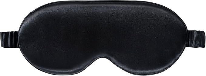 slip Contour Sleep Mask | 100% Pure Mulberry Silk, Ultra Soft | Contoured Design, Prevents Eye Pressure | Adjustable Strap, Ideal for Travel - Black