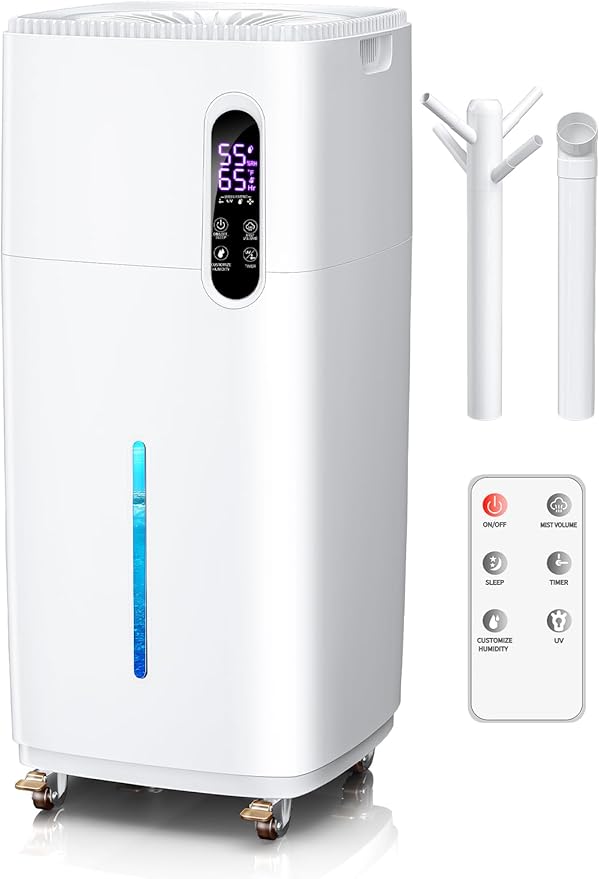 26L/5.7Gal Humidifier Large Room 3000 ftยฒ, Supersized Cool Mist, 38H Quiet Humidifiers for Bedroom, 2000mL/h Mist Output, Touch/Remote Control, Humidifiers for Home, Whole House, Plant, White