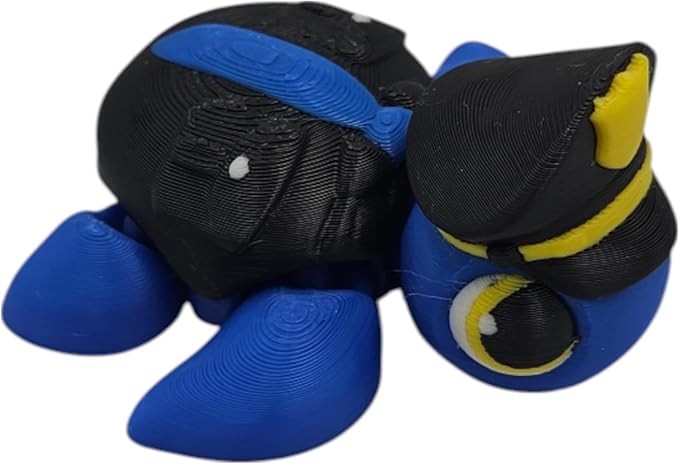 Articulating Turtle Fidget Animal Figurines – Unique 3D Printed Collectibles, Poseable Desk Animals For Adults, Stress Relief and Display Gift (POLICY BABY TURTLE)