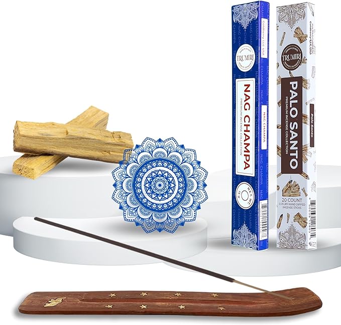 Trumiri Incense Sticks - Combo Pack of 35 Insence-Sticks - 15 Nag Champa + 20 Palo Santo - Insenses - Insents - Incents - Inscense - Incence - Incienso - All Natural Incense Sticks