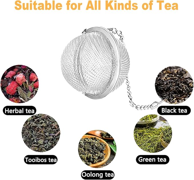 3pcs Tea Infuser TeaSanavie Loose Tea Steeper Stainless Steel Fine Mesh Tea Ball Loose Leaf Tea Infusers Glow In The Dark Cute Heart Pendant Tea Diffuser with Elephant Cat Dophine Charms Tea strainer