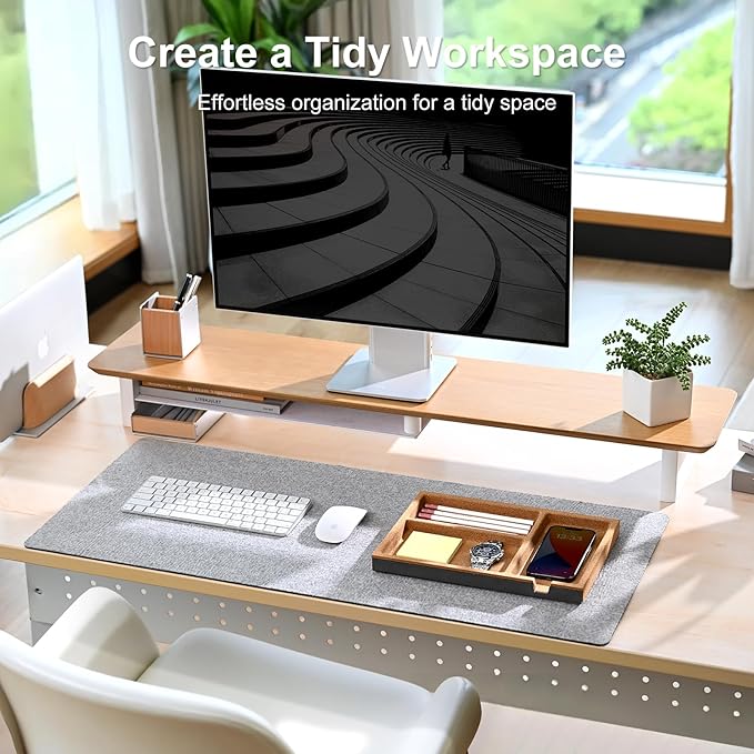 UPERGO Valet Tray, Nightstand Tray for Men, Desk Drawer Organizer for Keys, Watch, Jewellery, Bedside Caddy