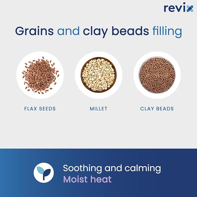 REVIX Microwave Heating Pad for Back with Moist Heat, Extra Large Microwavable Heated Wrap for Lumbar, Waist, Stomach, Shoulder and Neck Hot or Cold Pack, Reusable, Portable