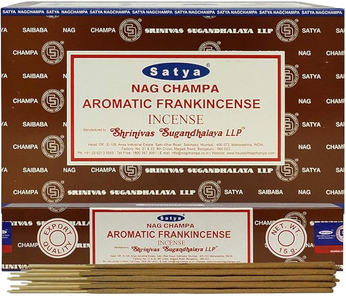 Aromatic Frankinsence Incense Sticks and Incense Stick Holder Bundle Insence Insense Satya
