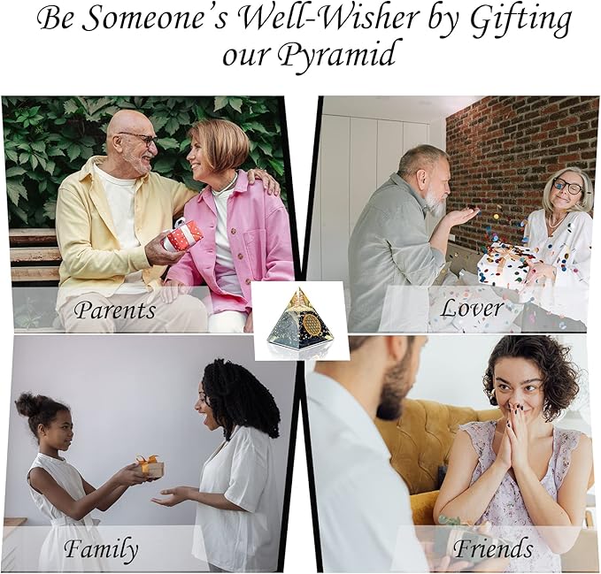 Orgone Black Tourmaline Pyramid – Healing Crystal for Protection, Motivation, EMF Shielding & Meditation – Orgonite Pyramid for Chakra Balancing, Reiki, Spiritual Energy & Positive Vibrations