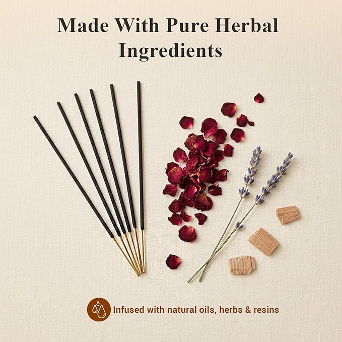 Tulasi Incense Sticks Set of 12 Scents (180 Sticks) Variety Natural Fragrances - Lavender, White Sage, Patchouli, Rose, Chakra, Mantra, Sandalwood, Palo Santo, Fruit for Positive Vibes, Thanks Giving