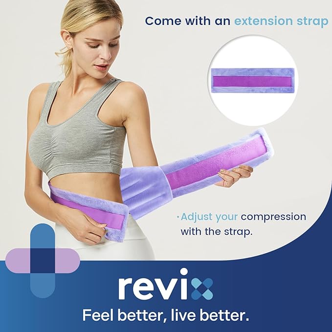 REVIX Microwave Heating Pad for Back with Moist Heat, Extra Large Microwavable Heated Wrap for Lumbar, Waist, Stomach, Shoulder and Neck Hot or Cold Pack, Reusable, Portable