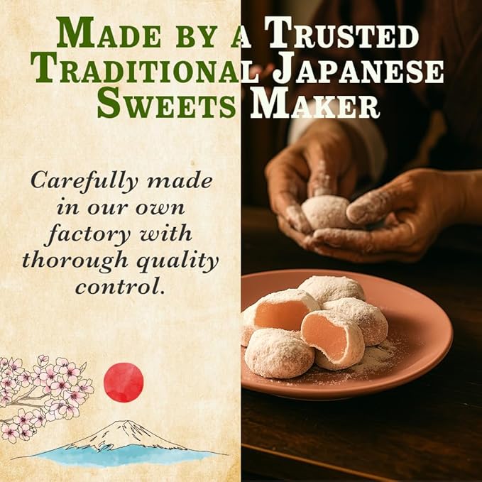 Matcha Mochi Candies – Japanese Green Tea Rice Cake, Authentic Matcha Wagashi, Individually Wrapped, Soft & Chewy Mochi Snack, japanese snacks, Japanese food 9oz (260g)