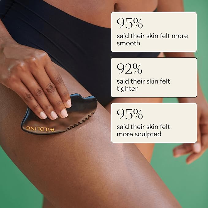 Wildling Aura Stone Gua Sha Body Stone I Body Massage Stone to Tighten, Tone, Sculpt + Smooth I Patented Design Crafted with 100% Authentic Bian Stone
